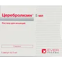 CEREBROLYSIN® 2-20 ml/vial, 5-10 vials/pack - 1075 mg (5ml) per vial, 5 vials per pack product thumbnail