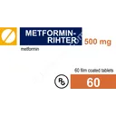 METFORMIN® (Glucophage) IR-XR, 500-1000 mg/tab, 30-60 tabs - Immediate Release (IR): 500mg/tab, 60 tab/pack product thumbnail